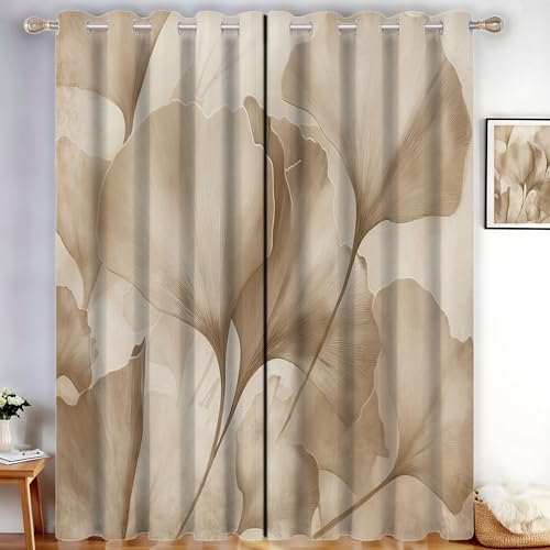 MLSOWM Vorhang Blickdicht Ginkgoblatt, Thermovorhang 2er Set H245 x B140 cm Verdunklungsvorhänge Abstrakte Pflanzen Gardinen mit Ösen für Schlafzimmer Wohnzimmer, Anthrazitgrau MLSOWM Vorhang Blickdicht Ginkgoblatt, Thermovorhang 2er Set H245 x B140 cm Verdunklungsvorhänge Abstrakte Pflanzen Gardinen mit Ösen für Schlafzimmer Wohnzimmer, Anthrazitgrau von MLSOWM