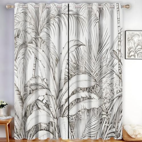 MLSOWM Vorhang Blickdicht Tropischer Dschungel, Thermovorhang 2er Set H138 x B117 cm Verdunklungsvorhänge Strichzeichnung Gardinen mit Ösen für Schlafzimmer Wohnzimmer, Grün MLSOWM Vorhang Blickdicht Tropischer Dschungel, Thermovorhang 2er Set H138 x B117 cm Verdunklungsvorhänge Strichzeichnung Gardinen mit Ösen für Schlafzimmer Wohnzimmer, Grün von MLSOWM