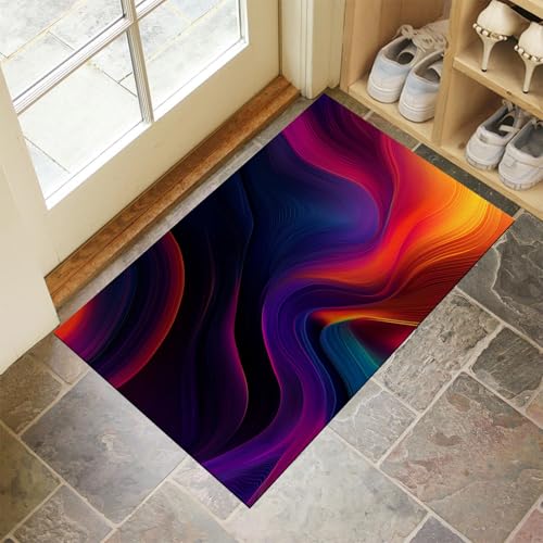 Schmutzfangmatte 90 x 150 cm, Licht- Und Schattenkurve Fussmatte Innen rutschfeste & Waschbar Abstrakte Linien Fußmatte Sauberlaufmatte für Haustür, Flur und Eingangsbereich - Mehrfarbig Schmutzfangmatte 90 x 150 cm, Licht- Und Schattenkurve Fussmatte Innen rutschfeste & Waschbar Abstrakte Linien Fußmatte Sauberlaufmatte für Haustür, Flur und Eingangsbereich - Mehrfarbig von MLSOWM