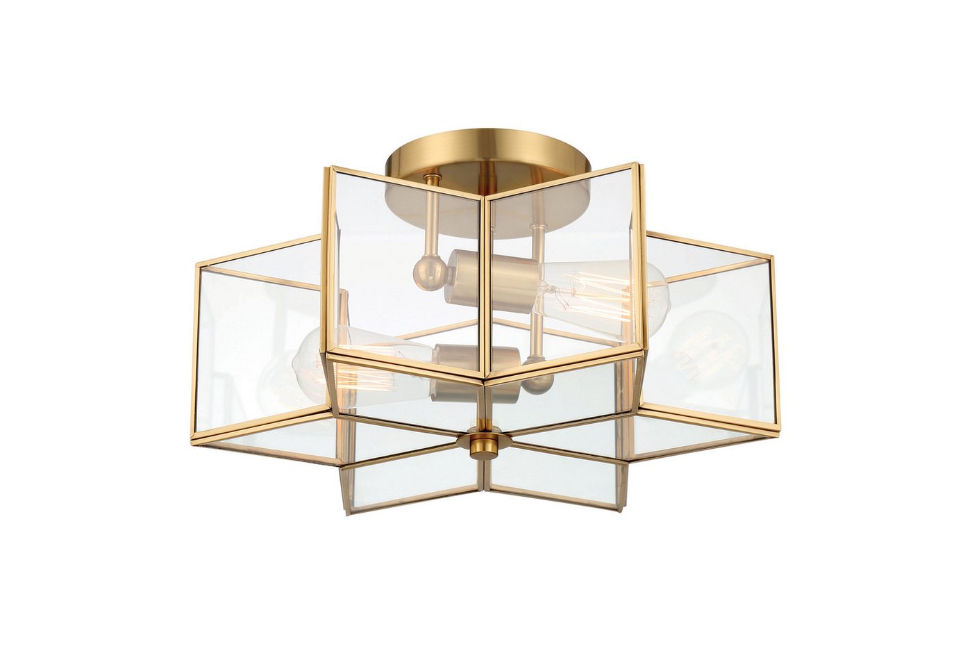 MLT&RIDDLE Deckenfluter 2 Licht 41cm Einzigartige Sternförmige Halbeinbau, ohne Leuchtmittel von MLT&RIDDLE