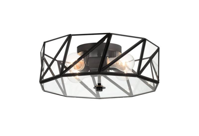 MLT&RIDDLE Deckenleuchte 4-Licht 40.5cm Geometrische Deckenleuchte mit klaren Glasplatten, ohne Leuchtmittel von MLT&RIDDLE