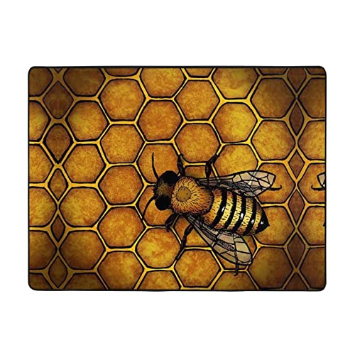 MLTRFGJ Bee Honeybee bedruckte Flanell-Bodenmatte, saugfähig und langlebig, geeignet für verschiedene Anlässe von MLTRFGJ