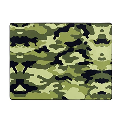 MLTRFGJ Flanell-Bodenmatte, saugfähig und langlebig, für verschiedene Anlässe geeignet, Camouflage-Grün von MLTRFGJ