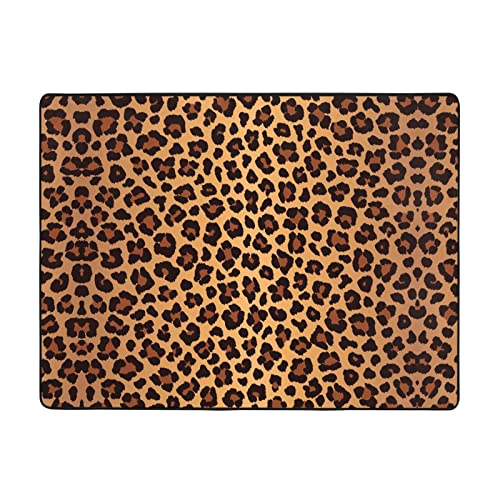 MLTRFGJ Flanell-Bodenmatte mit Leopardenmuster, saugfähig und langlebig, geeignet für verschiedene Anlässe von MLTRFGJ