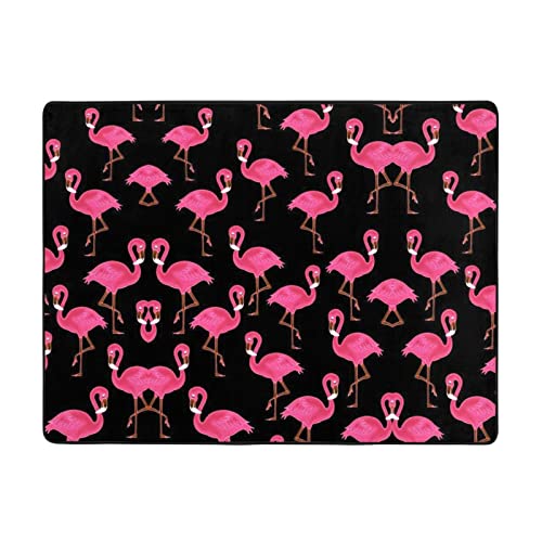 MLTRFGJ Schöne Flamingos bedruckte Flanell-Bodenmatte, saugfähig und langlebig, geeignet für verschiedene Anlässe von MLTRFGJ
