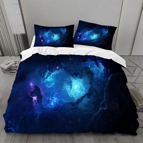 MLUNKQAIL Bettbezug 155x220 Linie Bettwäsche Interstellar Weich Atmungsaktiv Bettwäsche Set Mikrofaser Bettbezüge und 2 Kissenbezüge 80x80 cm mit Reißverschluss für Ganzjaehrig von MLUNKQAIL