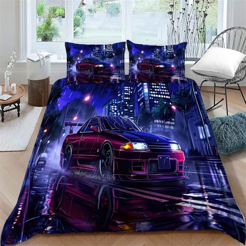 MLUNKQAIL BettwäSche 155x220 Sportwagen Bettbezug Set 3 Teilig Cool Flauschig BettbezüGe und 2 Kissenbezug 80x80, Allergiker BettwäSche-Sets Weiche Microfaser mit ReißVerschluss MLUNKQAIL BettwäSche 155x220 Sportwagen Bettbezug Set 3 Teilig Cool Flauschig BettbezüGe und 2 Kissenbezug 80x80, Allergiker BettwäSche-Sets Weiche Microfaser mit ReißVerschluss von MLUNKQAIL