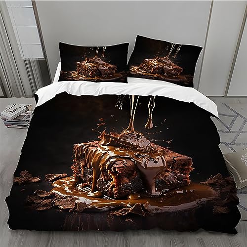 MLUNKQAIL Bettwäsche 135x200, Kuchen Bettbezug, Schokolade Weich Atmungsaktiv Bettwäsche Set, Mikrofaser Bettbezüge und 2 Kissenbezüge 80x80 cm mit Reißverschluss für Ganzjaehrig MLUNKQAIL Bettwäsche 135x200, Kuchen Bettbezug, Schokolade Weich Atmungsaktiv Bettwäsche Set, Mikrofaser Bettbezüge und 2 Kissenbezüge 80x80 cm mit Reißverschluss für Ganzjaehrig von MLUNKQAIL