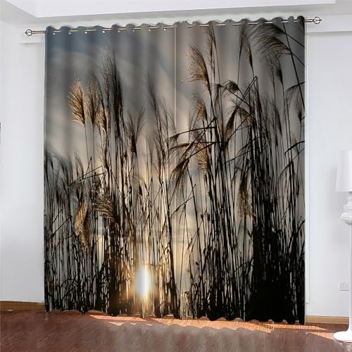 MLUNKQAIL Verdunklungsvorhänge Mit Ösen Schilfrohr Vorhang Blickdicht Grau Kälteschutz Schallschutz Thermogardine, für Fensterdekoration 2Er Set 100X214cm MLUNKQAIL Verdunklungsvorhänge Mit Ösen Schilfrohr Vorhang Blickdicht Grau Kälteschutz Schallschutz Thermogardine, für Fensterdekoration 2Er Set 100X214cm von MLUNKQAIL