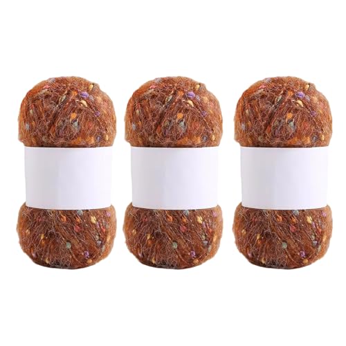 3 Rollen Bequeme Häkelfäden Regenbogen Farbpunkte Mohair Garn Hand Stricken Weich Für Hutdecke Schals 3 Rollen Bequeme Häkelfäden Regenbogen Farbpunkte Mohair Garn Hand Stricken Weich Für Hutdecke Schals von MLWSKERTY