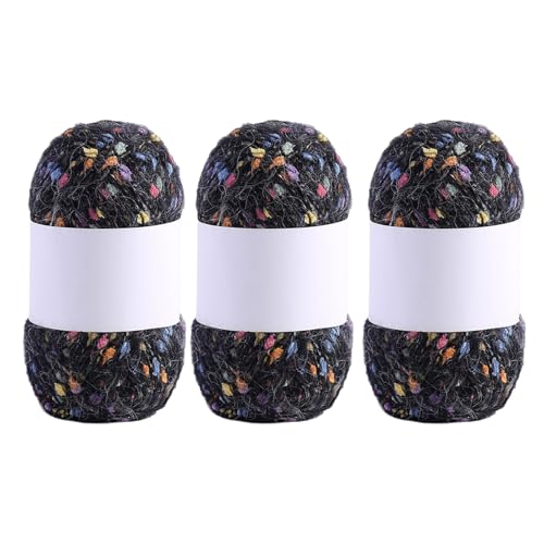 3 Rollen Bequeme Häkelfäden Regenbogen Farbpunkte Mohair Garn Hand Stricken Weich Für Hutdecke Schals von MLWSKERTY