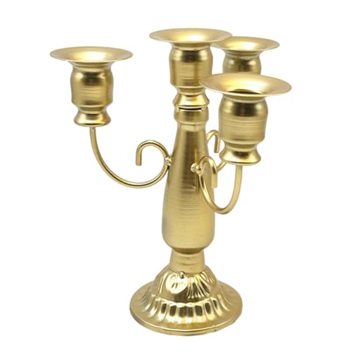 Baroques Iron Candlestick Mittelstücke 4 Waffen Candelabra Kerzenhalter Vintage Metal Stand Esstisch Dekore Eisenkunst Kerzenstift von MLWSKERTY