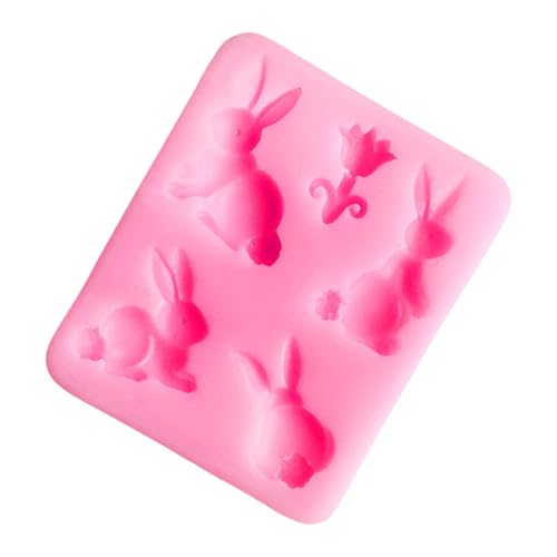 MLWSKERTY Kaninchen Form Kerzenform Handgefertigtes Silikonform Seife Schimmelpilze Gaste Fondant Kuchen Schokolade Kaninchen Form Kerzenform Silikonpflaster Tierguss von MLWSKERTY