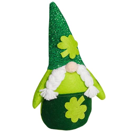 MLWSKERTY Irish Festival Dwarf Desk Ornament Plüsch Zwergdekoration Für Stufe Tray HOUS UND Garten Irish Festival Dekoration Fenster Display Accessoire von MLWSKERTY