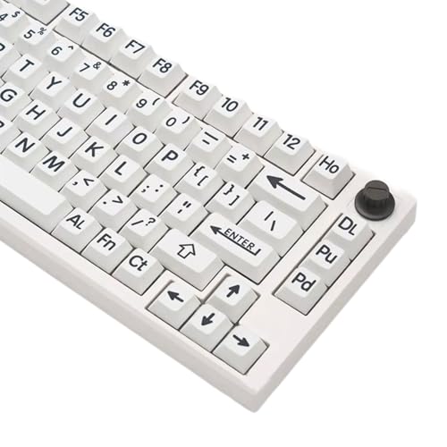 MLWSKERTY Langgebrauchsschlüsselkaps Mit Kühner Schwarzer Schriftwärme Die Für Mechanische Tastaturen des Büros Zu Hause Untermauert Verbessert Die Sichtbarkeit von MLWSKERTY
