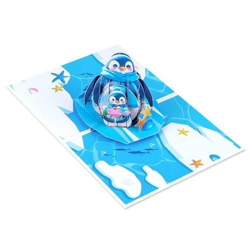 Penguins Popup Karten Geschenkkarten Handgefertigte Grüße Mutter Day Greetings Geburtstag Popup Mutter Day Card von MLWSKERTY