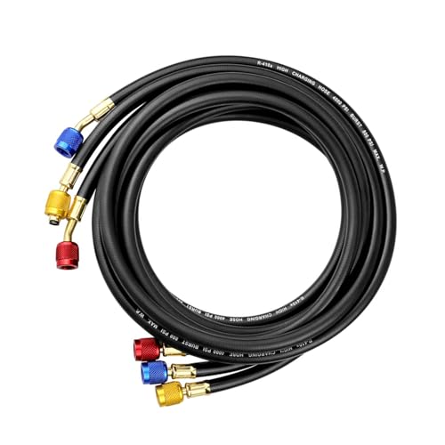 Professionelles HVAC Ladeschlauch Set 3 Farbcodierte Schläuche Mit Ventilen Für Mehrere Kältemittel R1234YF R404A von MLWSKERTY