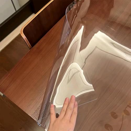 Bodenschutzmatte Transparent Teppich Stuhlmatte Harte Bodenmatten Für Bürostühle, Transparenter, Rutschfester Computerstuhl-Bodenbelag Aus Kunststoff, 1,5 Mm Dicker Stehpult-Hochstuhl-Teppichschutz Fü von MLYAYE