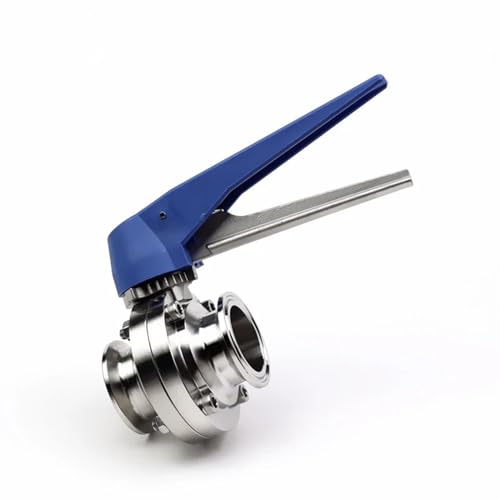 3/4" 1" 1-1/4" 1-1/2" 2" AD Absperrklappe 304 Ferrule AD 1,5" 2" Tri-Clamp mit Quetschauslösegriff(19mm Ferrule 50.5) von MLYHQFMV