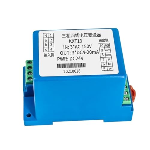 MLYHQFMV 3xAC 4-20mA 3 Phase 3 Draht Spannung Sensor 0-10V 0-5V Ausgang Spannung Wandler AC 0-500V Eingang DC24V Spannung Wandler Sender(0-150V_3PHASE3WIRE_24V) von MLYHQFMV