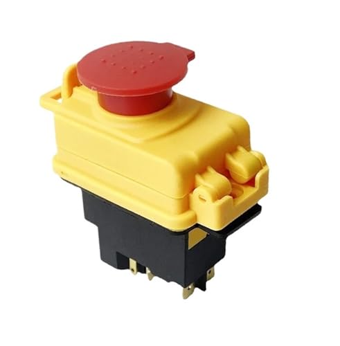MLYHQFMV YCZ3-C Elektromagnetischer Schalter 4/5 Pins EIN Aus 2 Position Momentary Reset Push Button mit Abdeckung IP55 Wasserdicht(5 Pins,220V) von MLYHQFMV
