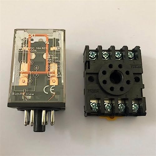 Zwischenrelais MK2P-I MK2P kleines elektromagnetisches Relais mit Sockel 8PIN DC12V DC24V AC36V AC110V AC220V AC380V(AC110V) von MLYHQFMV