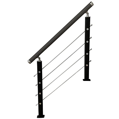 MLYY Geländer Außen/Innen Treppengeländer Edelstahl Schwarzes Geländer-Set für den Innenbereich für Treppen/Decks/Hotels – Moderne, strapazierfähige Metallstufen-Handläufe, 90 cm/110 cm/160 cm lang MLYY Geländer Außen/Innen Treppengeländer Edelstahl Schwarzes Geländer-Set für den Innenbereich für Treppen/Decks/Hotels – Moderne, strapazierfähige Metallstufen-Handläufe, 90 cm/110 cm/160 cm lang von MLYY