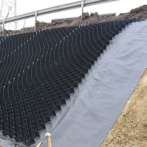 MLYY Kiesgitter Kiesmatten Kieswaben Geo Grid Bodengitter für Landschaftsbau/Parken/Einfahrt/Terrasse – Flexibler, Faltbarer Kiesgitter, Schlamm/Kontrollbeton, 5 cm hoch, 5 m/6 m lang von MLYY