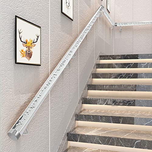 Handlauf Treppe Geländer Treppengeländer Innen Klar Acryl Treppengeländer Innen/Außen/Loft/Flur - Kinder/ältere/Schwangere Frau Stützgriff, Modern 1 m/ 2 m/ 3 m/ 4 m/ 5 m/ 6 m lang von MLYYJH