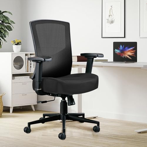 Bürostuhl, Ergonomischer Schreibtischstuhl mit Lendenwirbelstütze, Bürostuhl Ergonomisch Testsieger, Drehstuhl mit Atmungsaktiver Rückenlehne, Höhenverstellbare Bürostühle, Schwarz Bürostuhl von MLYYYDSS