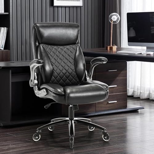 Chefsessel PU Leder Bürostuhl Ergonomisch, Schreibtischstuhl mit Hochklappbaren Armlehnen, Ergonomischer Computerstuhl mit Hoher Rückenlehne, Gaming PC Drehstuhl für Arbeit Ruhe, Schwarz Chefsessel PU Leder Bürostuhl Ergonomisch, Schreibtischstuhl mit Hochklappbaren Armlehnen, Ergonomischer Computerstuhl mit Hoher Rückenlehne, Gaming PC Drehstuhl für Arbeit Ruhe, Schwarz von MLYYYDSS