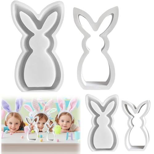 2 Stück Osterhase Silikonform – 3D Kaninchen Silikon Kerzenform für DIY Ostern Dekoration, Basteln, Geschenke, Backen und Kerzenherstellung von MLZTINGR