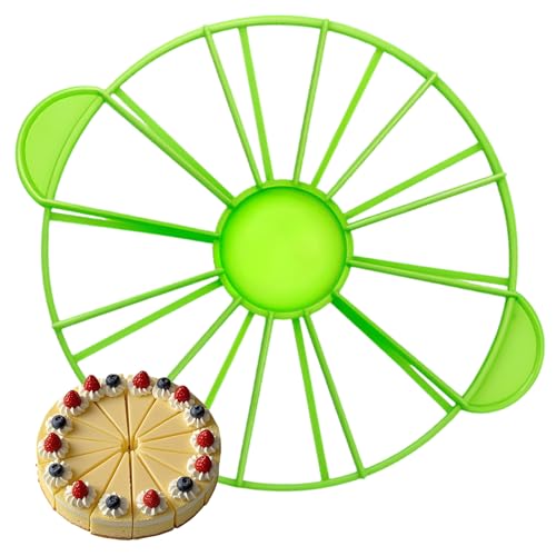 MLZTINGR Verstellbarer Kunststoff-Kuchen-Slicer – Runder Tortenteiler für 14/16 Stücke, perfektes Küchengerät für jede Gelegenheit (Grün, 1 Stück) von MLZTINGR