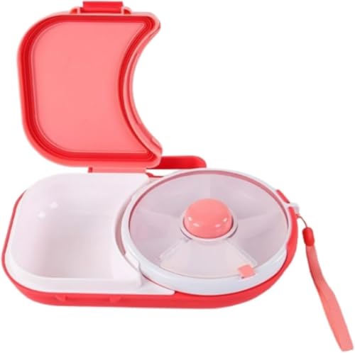 MLordoarf Kinder Snackbox mit Fächern und Deckel, Snackbox mit fächern, Multifunktionale Baby Snack Spinner mit Tragbarem Box Set, Sicher Versiegelter Snackteller für Kleinkinder, Zuhause von MLordoarf
