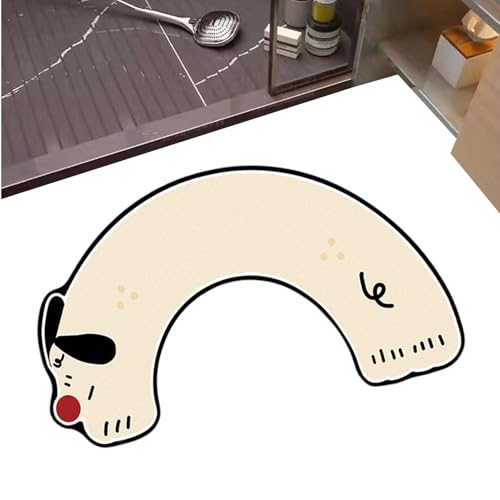 MLqkpwy Niedliche Badematte, wasserabsorbierende Duschmatte, wasserabsorbierender Dackel-Bodenteppich, verschleißfester Toilettenteppich, Duschmatte, Cartoon-Duschmatte für zu Hause von MLqkpwy
