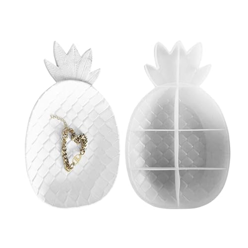 MLqkpwy Silikon-Tablett-Formen für Harz, Silikon-Tablett-Form, Ananasharz-Serviertablett-Form, Harz-Tablett-Formen für Schmuckhalter, Tablett-Formen von MLqkpwy