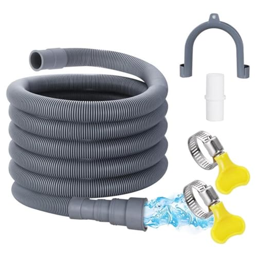 MLqkpwy Waschmaschinen-Ablaufschlauch, Ablaufschlauch-Verlängerungs-Set | Waschmaschinenschlauch 4,9 Fuß – flexibler Ablaufschlauch mit 1 Adapter, 2 Schellen MLqkpwy Waschmaschinen-Ablaufschlauch, Ablaufschlauch-Verlängerungs-Set | Waschmaschinenschlauch 4,9 Fuß – flexibler Ablaufschlauch mit 1 Adapter, 2 Schellen von MLqkpwy
