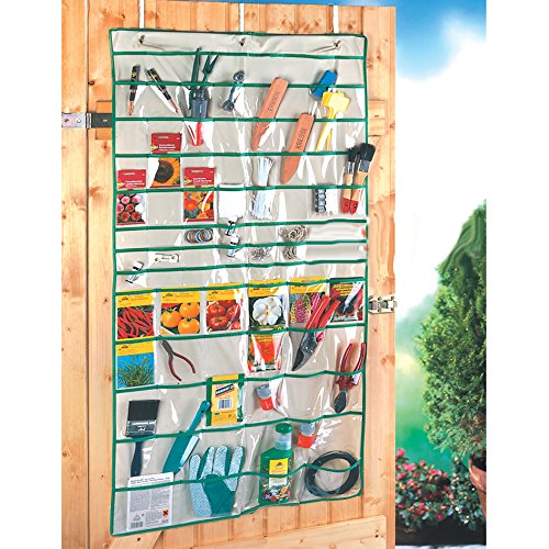 WENKO Garten-Organisierer, Beige mit grünen Paspeln, 117.5 cm x 60.5 cm von WENKO