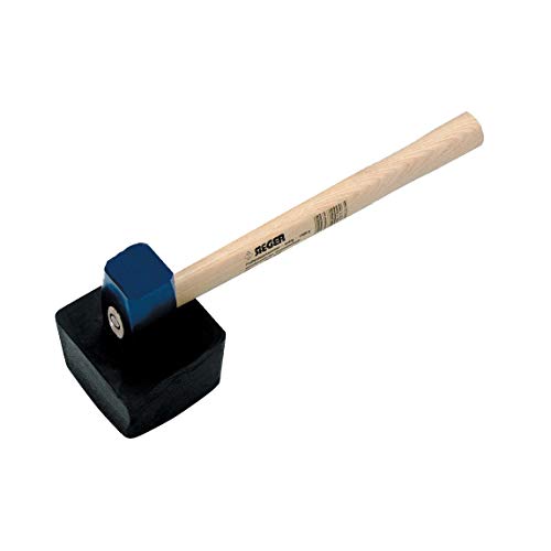 Ideal Plattenlegerhammer mit Eschenstiel 38 cm doppelt geschweift Kopf 1,5 kg - eckiger und anvulkanisierter Gummiaufsatz von IDEAL