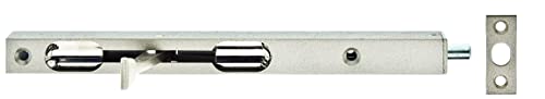 Alberts 126230 Rohrkantriegel mit Hebel silberfarbig lackiert mit Schließblech 200 x 17 x 15 mm Bolzen- 7,5 mm von Alberts