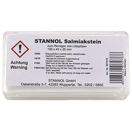Stannol 907076 Salmiakstein 100 x 45 x 20 mm in Dose von Stannol