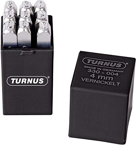 Turnus 330-004 Schlagzahlensatz Schrifthöhe vernickelt 9-teilig, 4mm, 1 Stück von Turnus