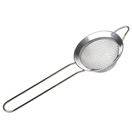 MM456 Feinmaschiges Sieb Küchensieb Set Premium Feinmaschig Edelstahl Feinmaschig Set von Sieben, Sieb und Sieb hergestellt 7cm silberfarben von MM456
