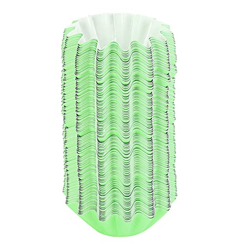 100 Stück Blumenform geformt Cupcake Kuchen Backformen Geburtstagsfeier lila grün rosa Himmelblau 220 ℃ Hohe Temperatur (Grün) von MMABEUTF