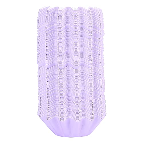 100 Stück Blumenform geformt Cupcake Kuchen Backformen Geburtstagsfeier lila grün rosa Himmelblau 220 ℃ Hohe Temperatur (Violett) von MMABEUTF