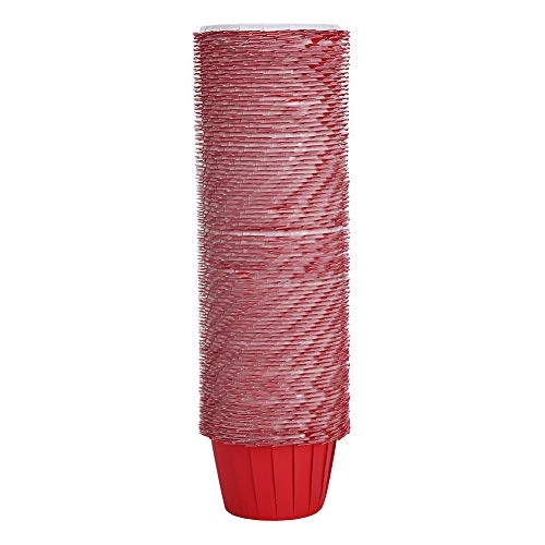 100 Stück DIY Papier Kuchen Tasse Muffin Cupcake Dessert Packer Liner Küche Backen Zubehör (Rot (Top -Hutbecher)) von MMABEUTF