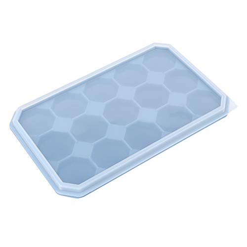 15 GRIDS DIY Silicon -Eisschale Einfrierenpuddingform Schokoladenform mit Deckel (Umber Blue) von MMABEUTF