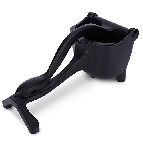 Aluminiumlegierung tragbarer Haushaltshandbuch Citrus Squeezer Küchenwerkzeug für Zitronenorange Grapefruit in schwarzem Gold (Schwarz) von MMABEUTF