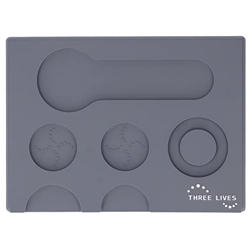 Coffee Tampers Matte tragbares PVC Polished Rücken Antiskid Tamping Pad Cafe Home 22x30 cm (Grau) von MMABEUTF