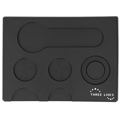 Coffee Tampers Matte tragbares PVC Polished Rücken Antiskid Tamping Pad Cafe Home 22x30 cm (Schwarz) von MMABEUTF